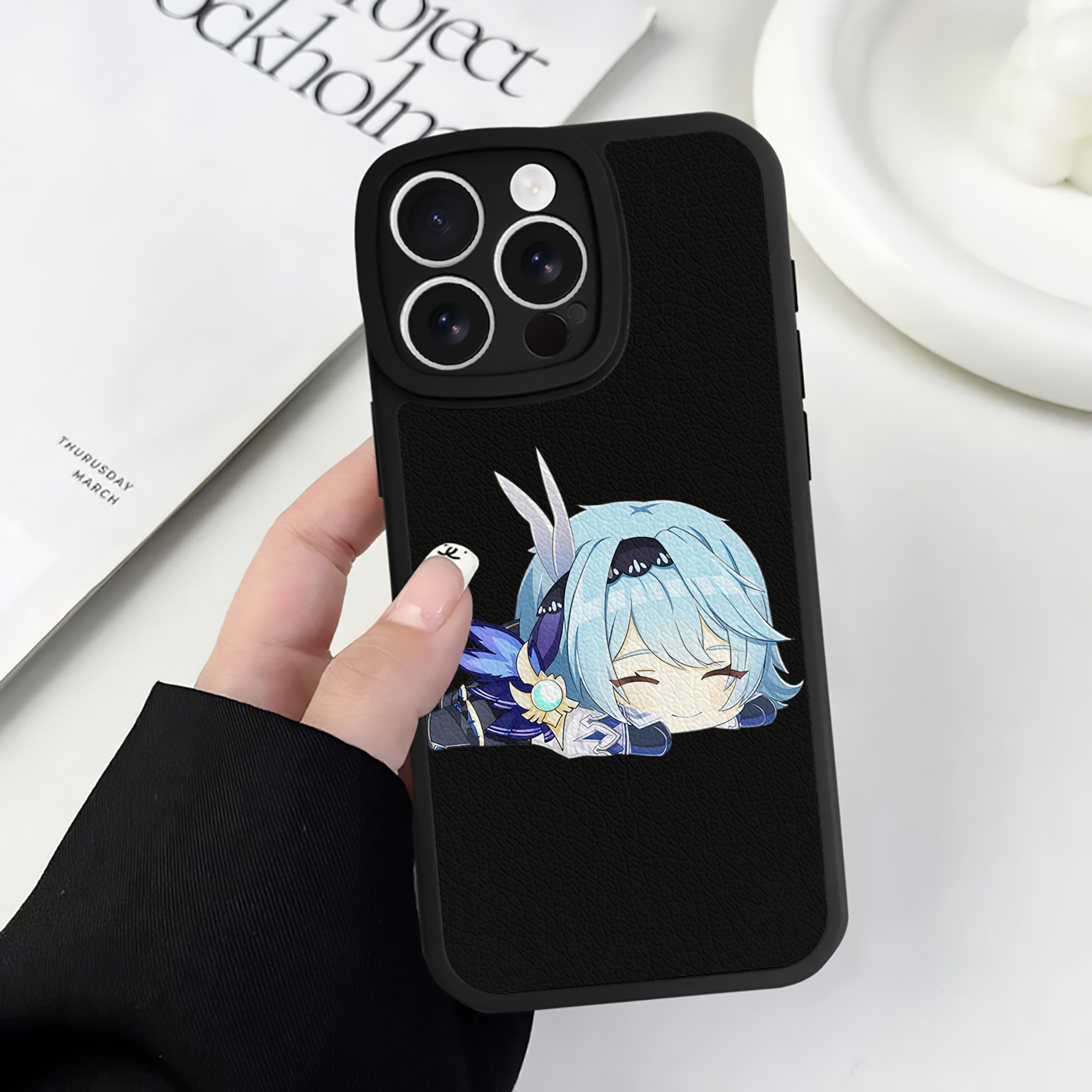 げんし神 优菈 ゆうら genshin Yūra 【iPhone 16シリーズ対応】シリコンスマホケース（レザー調） 材質：シリコン